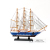 Mediterranean Style Smooth Sailing Model Crafts Simulation Solid Wood Fishing Boat Small Wooden Boat Decorations Ornaments