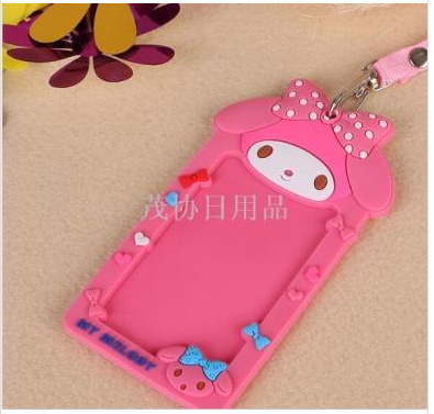 Creative Cartoon Soft Silicone Work Card Fashion Halter ID Card Holder