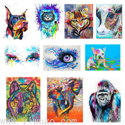 DIY Digital Oil Painting Cross-Border E-Commerce Supply Exported to Russia, Europe and America Painted Animals