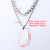 Factory Direct Stainless Steel Hip Hop Men's Trendy Double-Layer Necklace Dog Tag Can Carve Writing Exaggerated and Personalized Sweater Chain Jewelry
