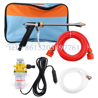 Portable electric car wash pump car wash machine 12v on-board household car car wash kit high pressure metal water gun
