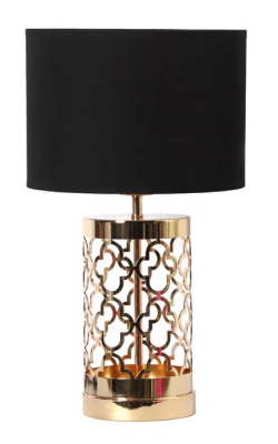 Wrought Iron Cloth Covered Table Lamp