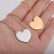 Mirror Stainless Steel Simple Perforated Love Heart Pendant Clavicle Chain Can Carve Writing Couple Necklace