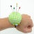 Factory Direct Sales Wrist Pin Cushion Portable Checked Cloth Pin Ball Five Yuan Shop Handmade DIY Floral Green White