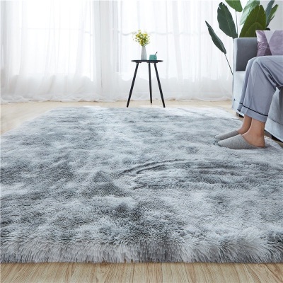 Exclusive for Cross-Border Gradient Tie-Dye Carpet Long Wool Living Room Bedroom Bedside Coffee Table Carpet Floor Mat Customized Wholesale