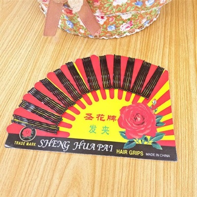 Yiwu Wholesale Girls' Fan-Shaped Black Disposable Barrettes Wholesale Barber Shop Steel Wire Barrettes