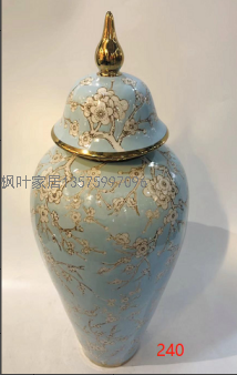 American Country Ceramic Storage Jar with Lid Decoration Hallway Living Room Dining Room TV Cabinet Soft Home Decoration Furnishings