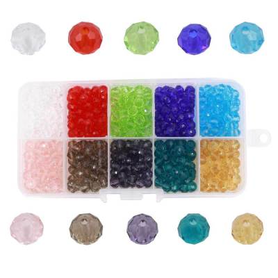 Hot Sale 4/6/8 Wheels Glass Flat Bead Ten Colors Boxed DIY Ornament Clothing Accessories Crystal Beads Wholesale