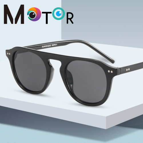 2021 large frame men‘s sunglasses thin glasses leg foreign trade cross-border rice nail sunglasses round face driving glasses uv protection