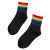 Rainbow Socks Women's Mid-Calf Autumn New Cotton Korean Style Preppy Style Trendy Socks Casual Cotton Socks Rainbow Bar Socks