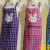 New Rabbit Zipper Large Pocket Apron Plaid Pure Cotton Household Sleeveless Apron Apron Custom Factory Direct Sales