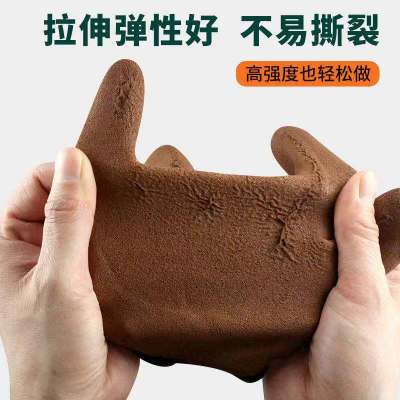 13-Pin Nylon Foam Protective Gloves Wrinkle Rubber Hanged Non-Slip Wear-Resistant Breathable Dipping Oil Resistant Factory Wholesale Color