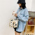 2021 Autumn Cute Bear Korean Women Bag Cartoon Student Western Style Portable Fashionable Cloth Bag Trendy Style
