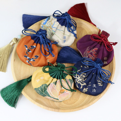 Dragon Boat Festival Sachet Lotus Bag Antique Embroidery Perfume Bag Chinese Style Jewelry Box Hanfu Portable Sachet Satin Bag