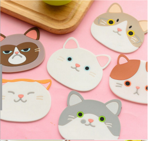 wanghong mall cute coaster silicone cup mat heat proof mat non-slip mat coasters placemat