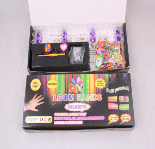 diy braided bracelet tool loom bands silicone rubber band bracelet color box package