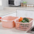 Double-Layer Plastic Washing Basin Drain Basket Kitchen Vegetable Washing Basket Fruit Basket Fruit Plate Household Fruit Pot Stackable