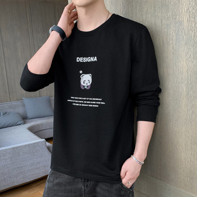 Spring and Autumn Long-Sleeved T-shirt Men's Cotton Student Inner Autumn Clothes% 2021 New Teen Autumn Wear Bottoming Shirt