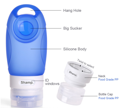 Creative Outdoor Travel Silica Gel Packaging Bottle