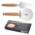 Beech Handle Stainless Steel Pizza Knife Shovel Kitchen Baking Suit Roller Cake Knife Cake Knife Shovel Pizza Tool