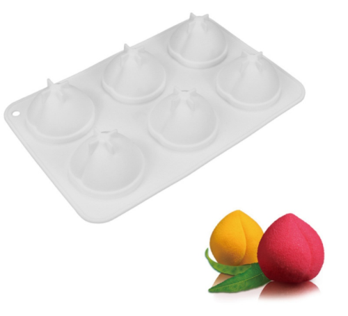 in stock 6-piece fruit peach birthday longevity peach mousse cake mold