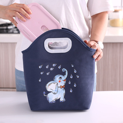 High Quality Oxford Cloth round Hole Cartoon Digging Lunch Bag Portable Lunch Bag Multi-Functional Lunch Bag Portable Picnic Bag