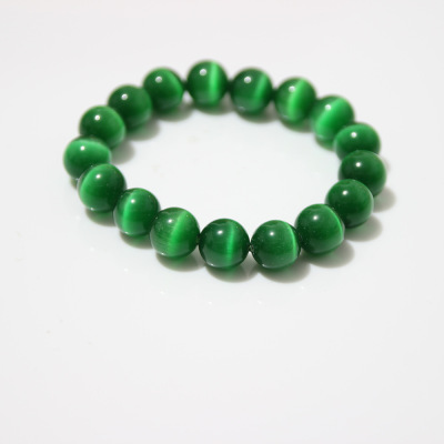 Bracelet Bracelet Green Cat Eye Bracelet round Plant