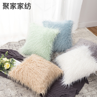 Cross-Border Ins Nordic Solid Color Plush Christmas Pillow Cover Amazon Sofa Cushion Cover Bedside Cushion Case