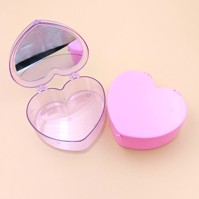 Children's DIY Handmade Brickearth Toy Box Accessories Embryo Box Peach Heart Transparent Ornament Storage Box Love Makeup Bag