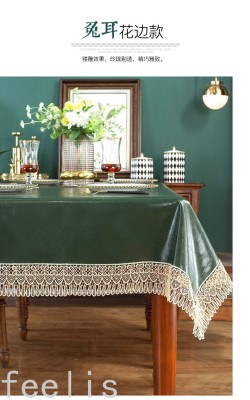 Waterproof Tablecloth Oil Wax Washable Oil-Proof Leather Tablecloth Anti-Scald Tablecloth Tea Table Cloth Antique round Tablecloth