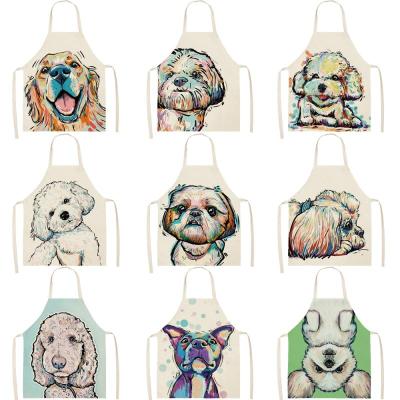 Kitchen Household Apron Nordic Polyester Dog Animal Series Adults and Children Overclothes Cute Cartoon Summer