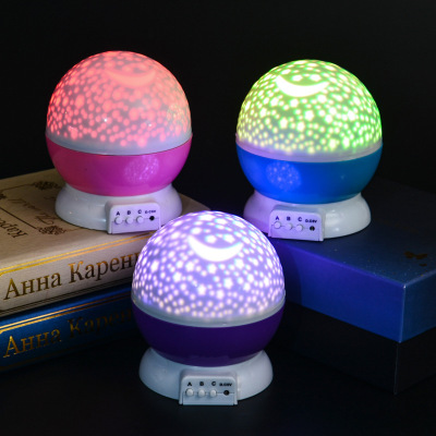 Creative Dream Starry Sky Projection Lamp Projector Home Bedroom USB Rotating LED Star Moon Table Lamp Small Night Lamp