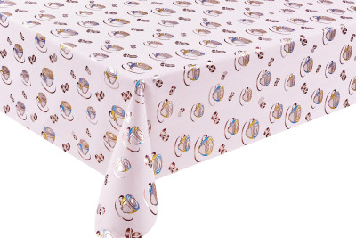 BP Flower Yarn Fabric Tablecloth, Oil-Proof and Stain-Proof Waterproof Tablecloth