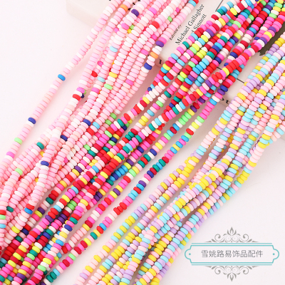 Polymer Clay Beads round Beads Colorful Mixed Color Handmade Bracelet Necklace DIY Jewelry Accessories Materials Creative Match