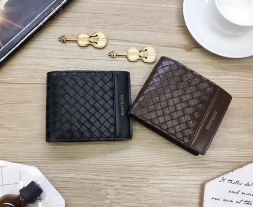 new men‘s woven wallet short multi-functional large capacity frosted retro casual wallet factory direct supply