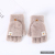 Thickened Warm Plush Half Finger Gloves Female Cute Fleece-Lined Korean Fashion Cartoon Student Writing Gloves Factory Direct Sales
