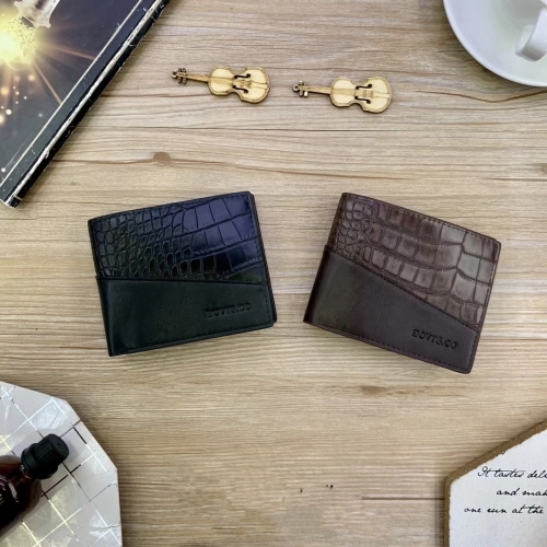 new men‘s leather wallet short multi-functional large capacity frosted retro casual wallet factory direct supply