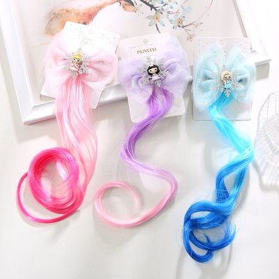 Children's Wig Barrettes Performance Color Wig Set Hairpin Hair Ornaments Cartoon Unicorn Princess Curly Hair Cute Clip