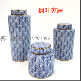 Ceramic Vase New Chinese Style Living Room Blue and White Porcelain Decoration Chinese Style Entry Luxury Home Flower Arrangement Decoration