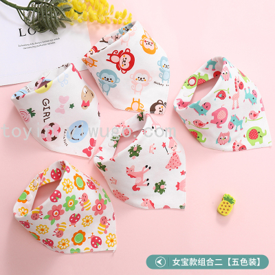 Western Style Children's Saliva Towel Newborn Cotton Handsome Baby Girl Waterproof Korean Style Triangular Binder