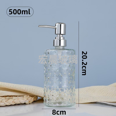 500ml Hand Sanitizer Glass Bottle Bathroom Products Glassware to Undertake Sample Processing Customized