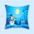 2021 New Nordic Christmas Pillow Cover Blue Christmas Snowman Series Peach Skin Fabric Furniture Sofa Cushion Cover