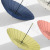 Umbrella24 Bone Solid Color Straight Rod Leather Handle Umbrella Super Strong Wind-ResistantBusiness Umbrella