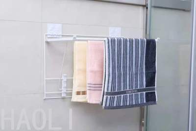 Factory Direct Sales Bathroom Punch-Free Folding Drying Rack Towel Rack