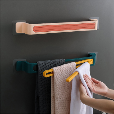 Multi-Functional No Trace Stickers Bathroom Punch-Free Rotary Towel Rod