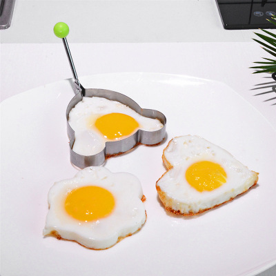 Kitchen Household Stainless Steel Omelette Mold Non-Stick Heart-Shaped Egg Grinding Tool Love Bento Omelette Maker Pancake Model