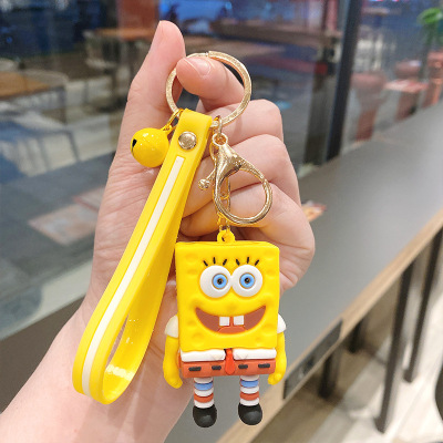 Epoxy SpongeBob Key Chain Bell Key Chain Cars and Bags Keychain Pendant