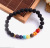Chakra 8mm Volcanic Rock Beads Bracelet Colorful Chakras Energy Yoga Beads Bracelet European and American