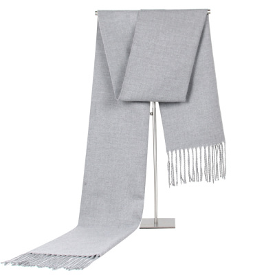 Autumn and Winter Amazon Eaby New Low Price Pure Color Men's Scarf Imitation Cashmere Fringe Bib Gift