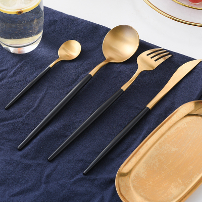 European-Style Western Food Tableware Set 304 Stainless Steel Household Steak Knife and Fork Full Set of High-End Fork Spoon Accessories Wholesale